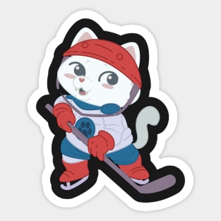 Hokey Cute Cat Player - Kids gift print Sticker